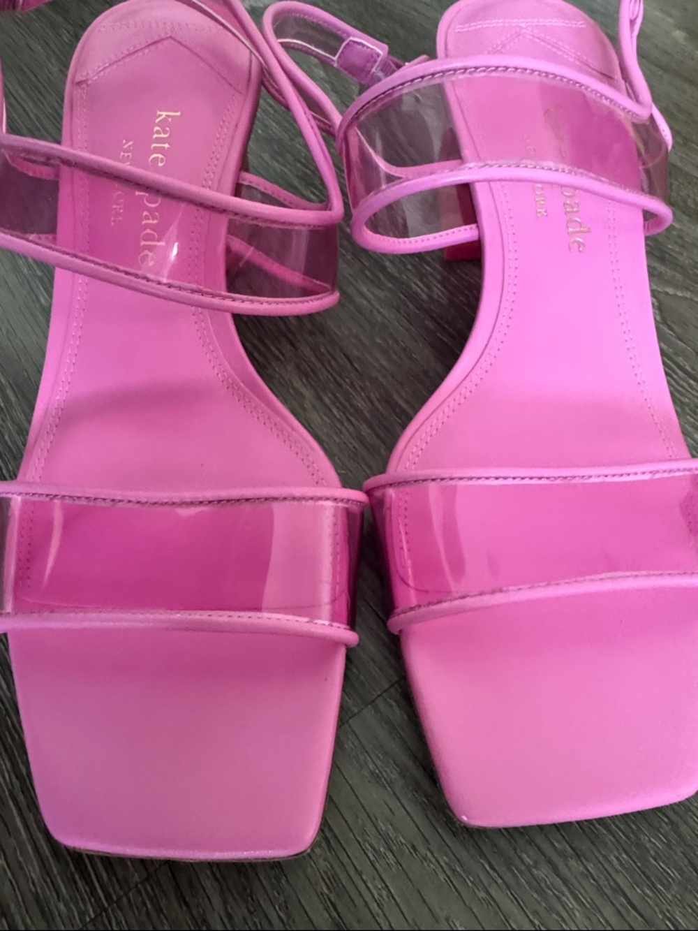NWOB KATE SPADE New York Milani pink Transparent Block Heel Sandals size 8.5B - Picture 10 of 10
